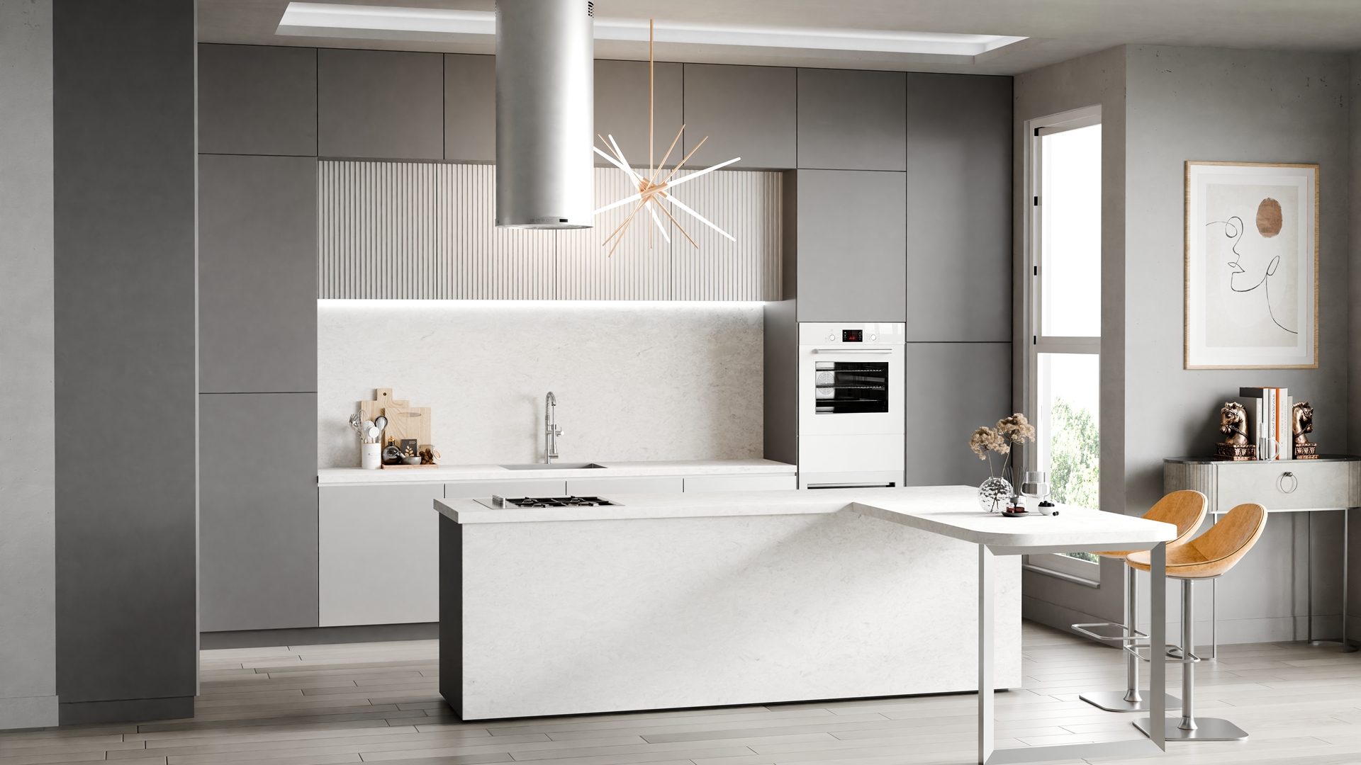 Dior White Quartz surfaces